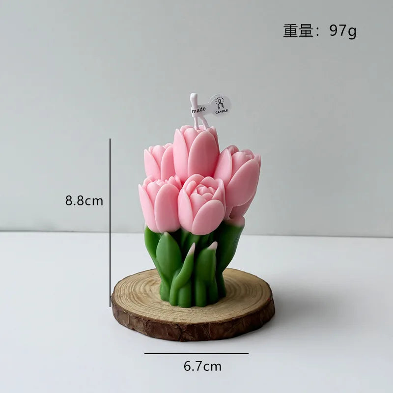 Tulip Bouquet Aromatherapy Candle – Floral Home Décor Gift