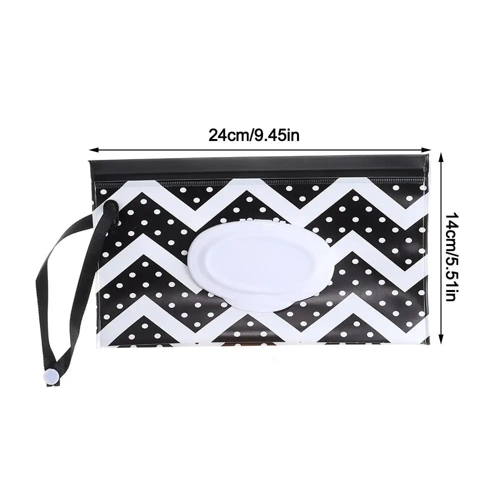 Flip Cover Wet Wipes Bag with Snap-Strap | Portable Pouch