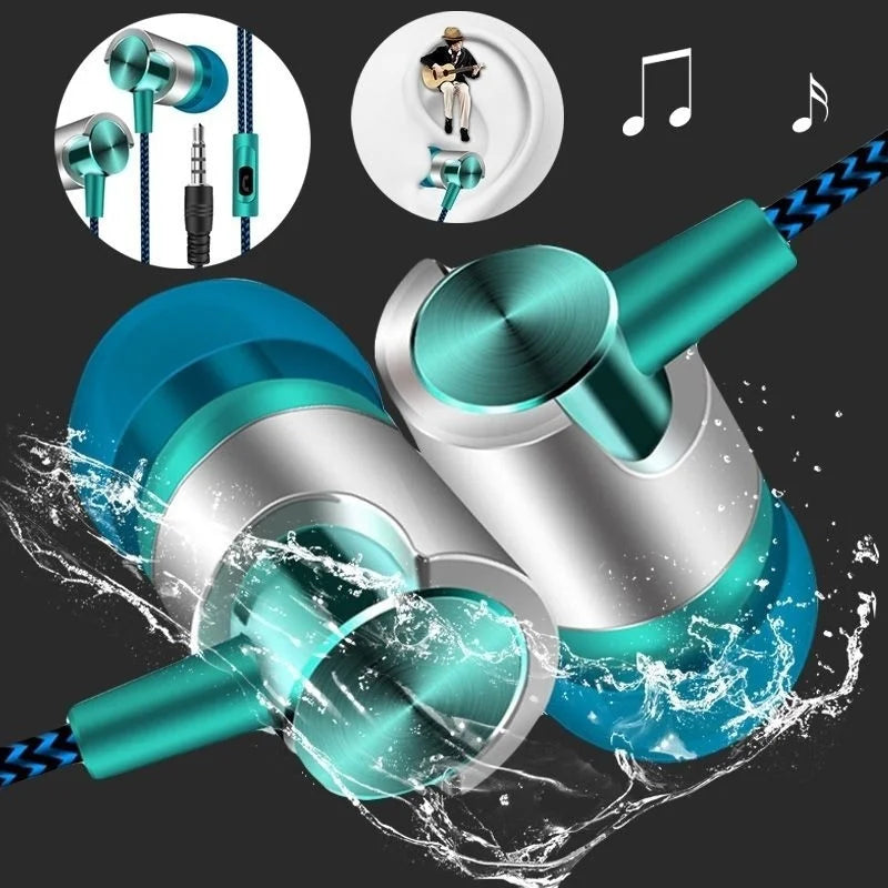 BAPPSUS Nylon Braided Wired Earbuds with Mic & Heavy Bass
