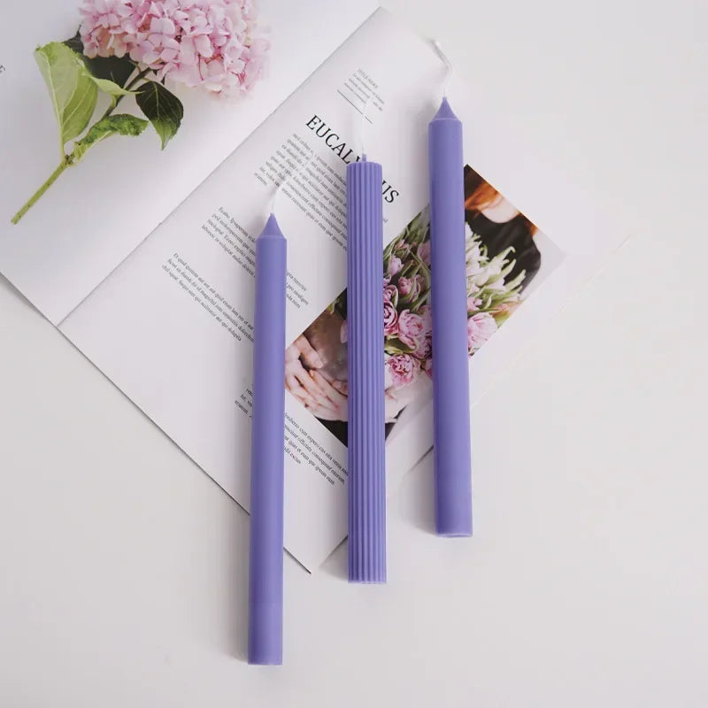 Vertical Stripe Pillar Candle Mould – DIY Plastic Mold Kit