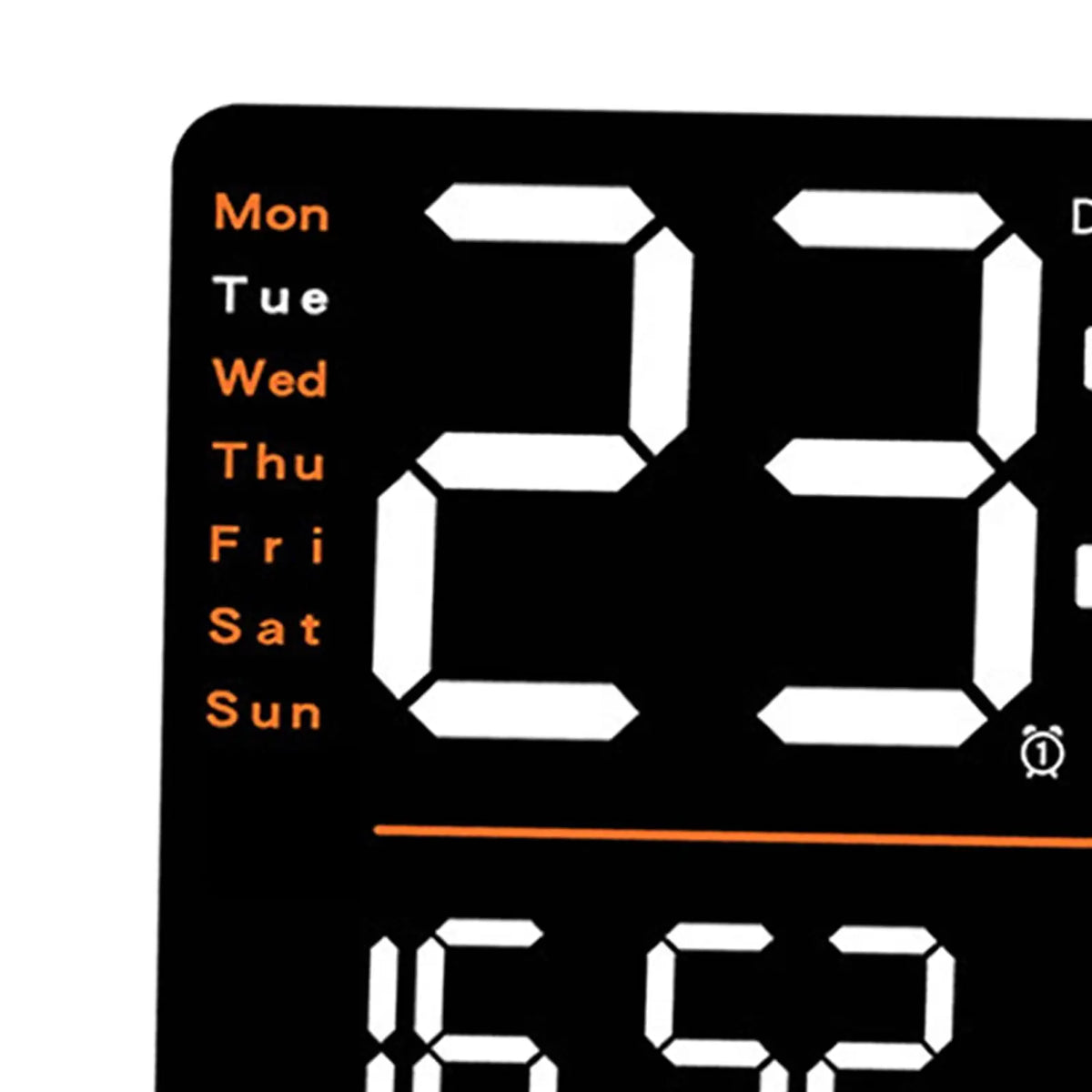 Large LED Digital Wall Clock with Date, Temperature & Alarm