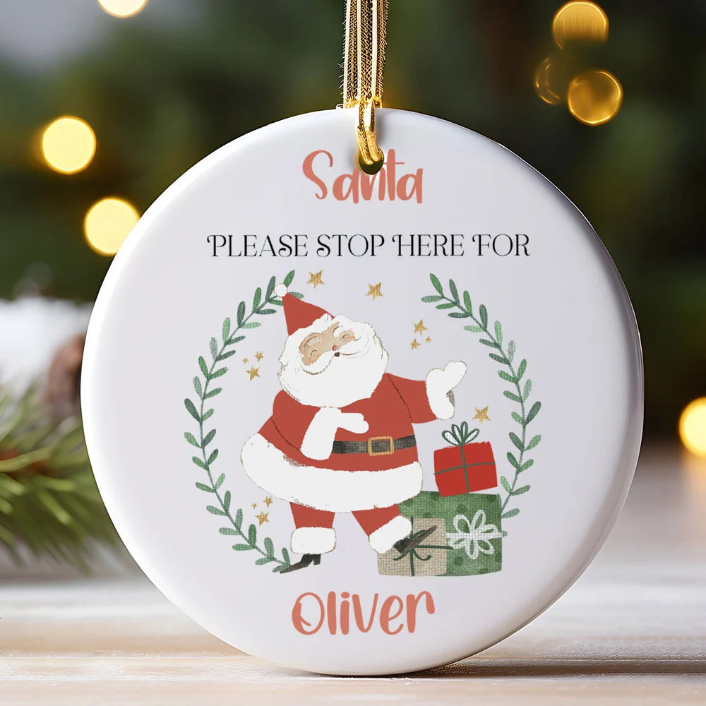 Personalized Christmas Ceramic Ornament – Custom Name Kids