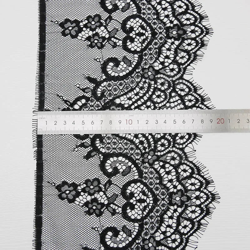 3-Meter Eyelash Lace Fabric 20cm – Wedding Sewing Decoration