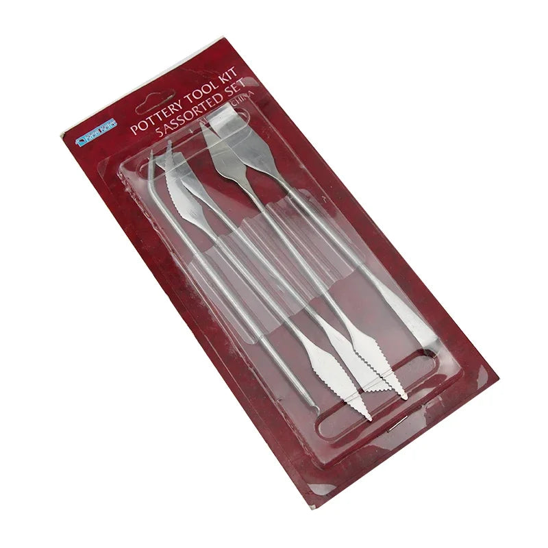 5-Piece Stainless Steel Clay Carving Knife Sculpting Tool Set