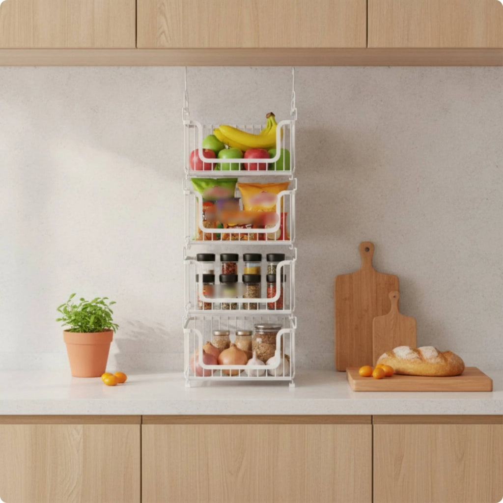 Under Shelf Basket – Stackable Wire Hanging Kitchen Organizer