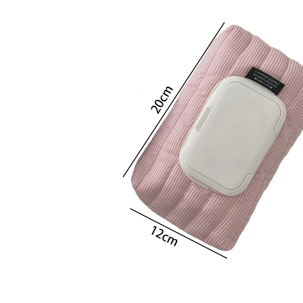 Striped Quilted Wet Wipe Pouch | Portable Tissue Organizer