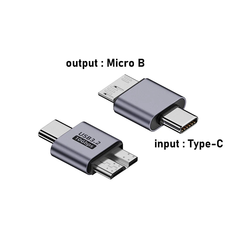 Micro B to USB-C / USB-A Adapter for HDD SSD Data & Charging
