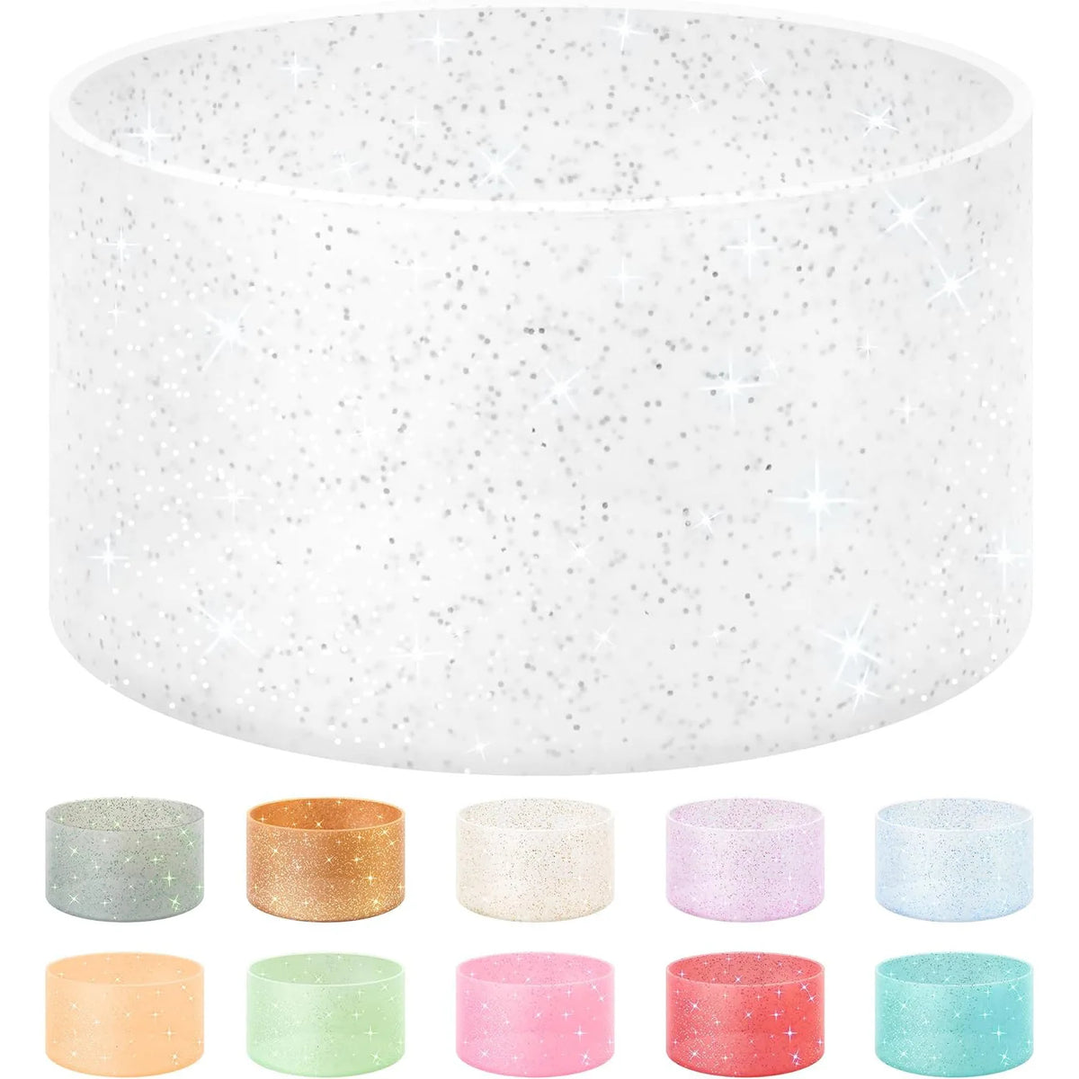 Silicone Glitter Bottle Bottom Sleeve – Anti-Slip Tumbler Cover