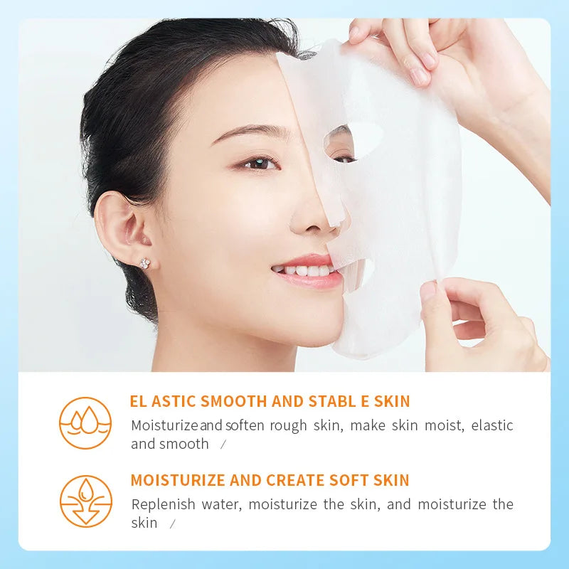 LAIKOU 15-Pack Vitamin E Hyaluronic Acid Sheet Face Mask