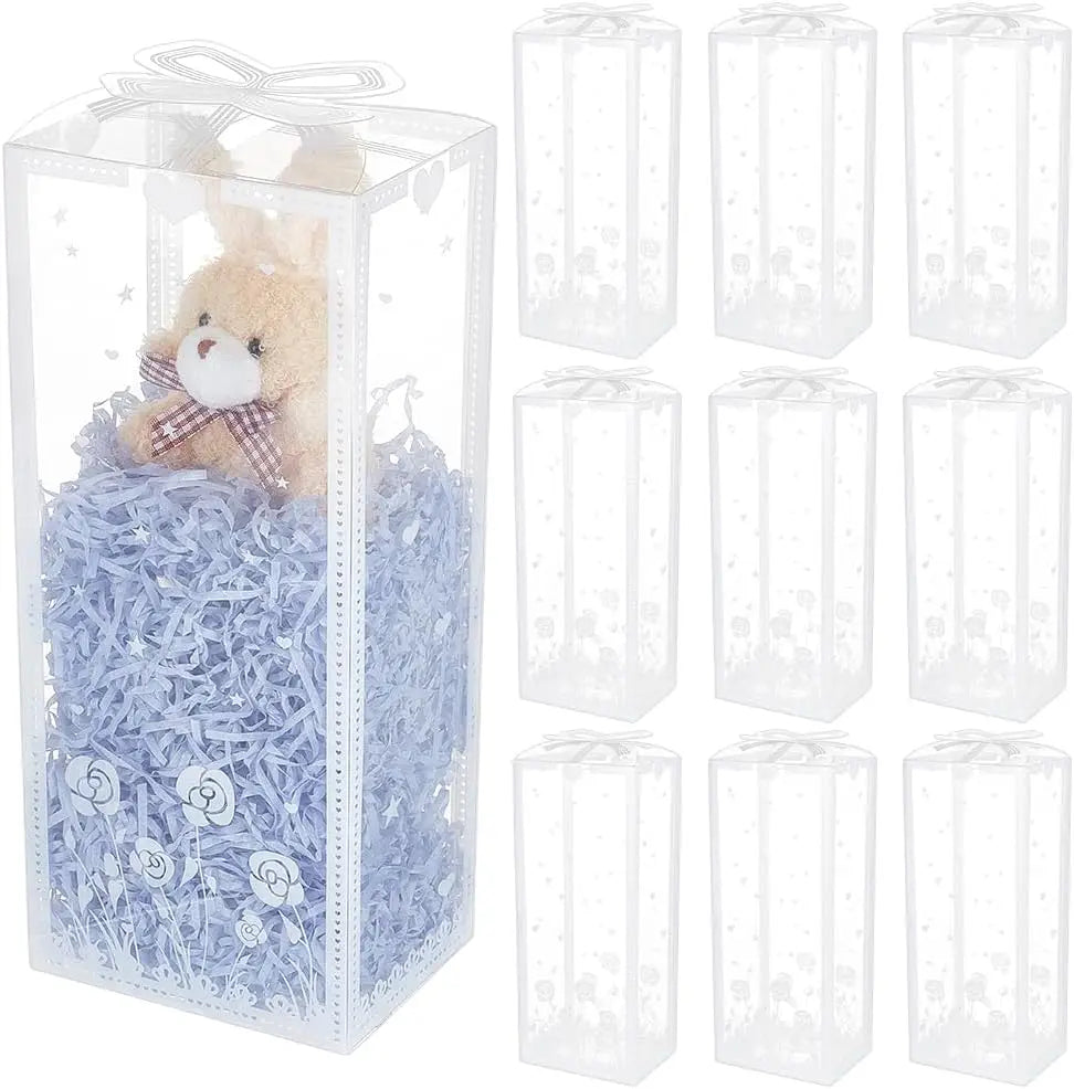 10-Pack Clear PVC Gift Boxes with Bowknot | Wedding & Party