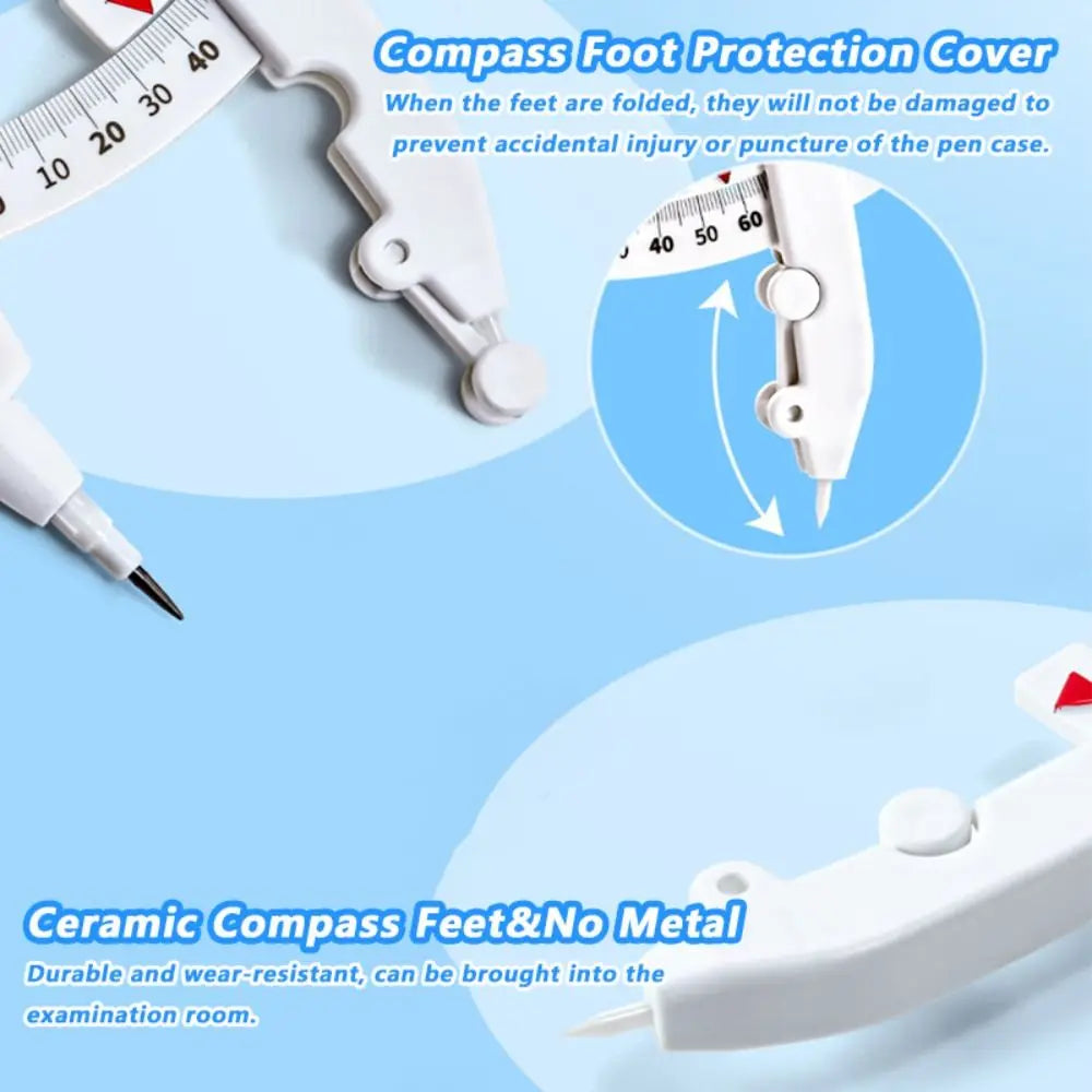 Plastic Drawing Compass with Lock, Scale & Lead Refills