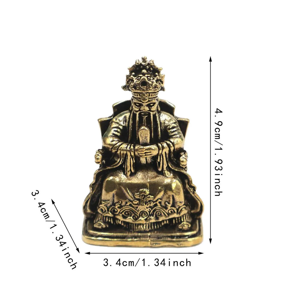 Brass Cai Shen God of Wealth Figurine | Fortune Statue