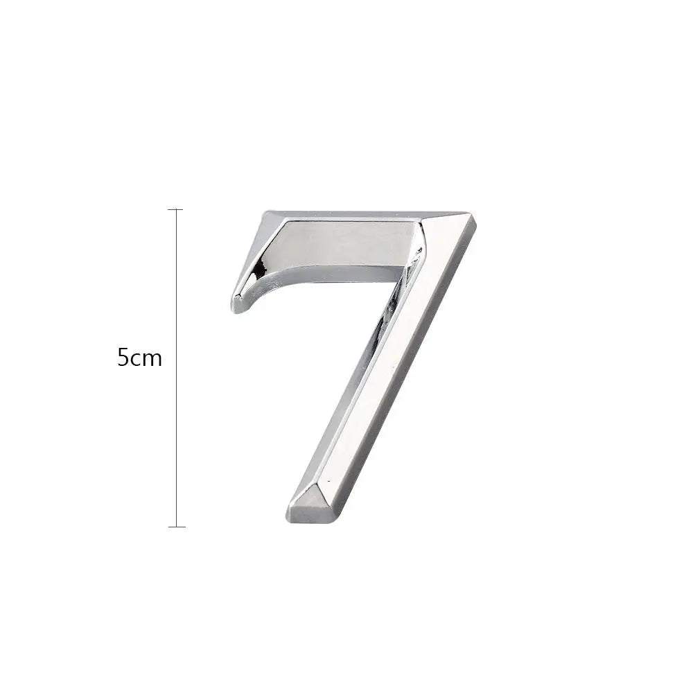3D Self-Adhesive House Number Stickers | Modern ABS Digits