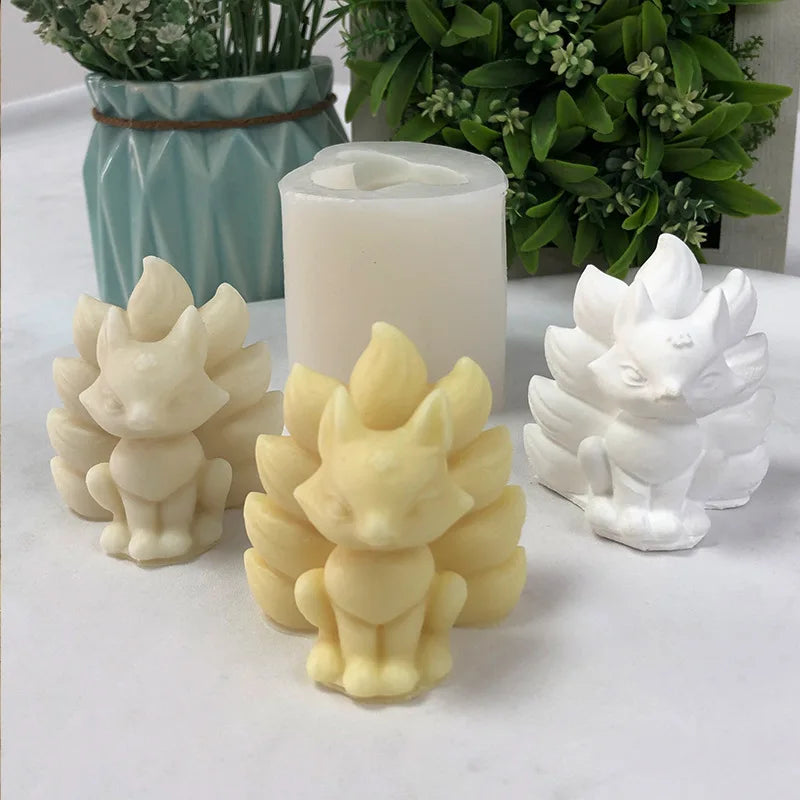 Nine-Tail Fox Silicone Mold – Candle, Resin & Gypsum
