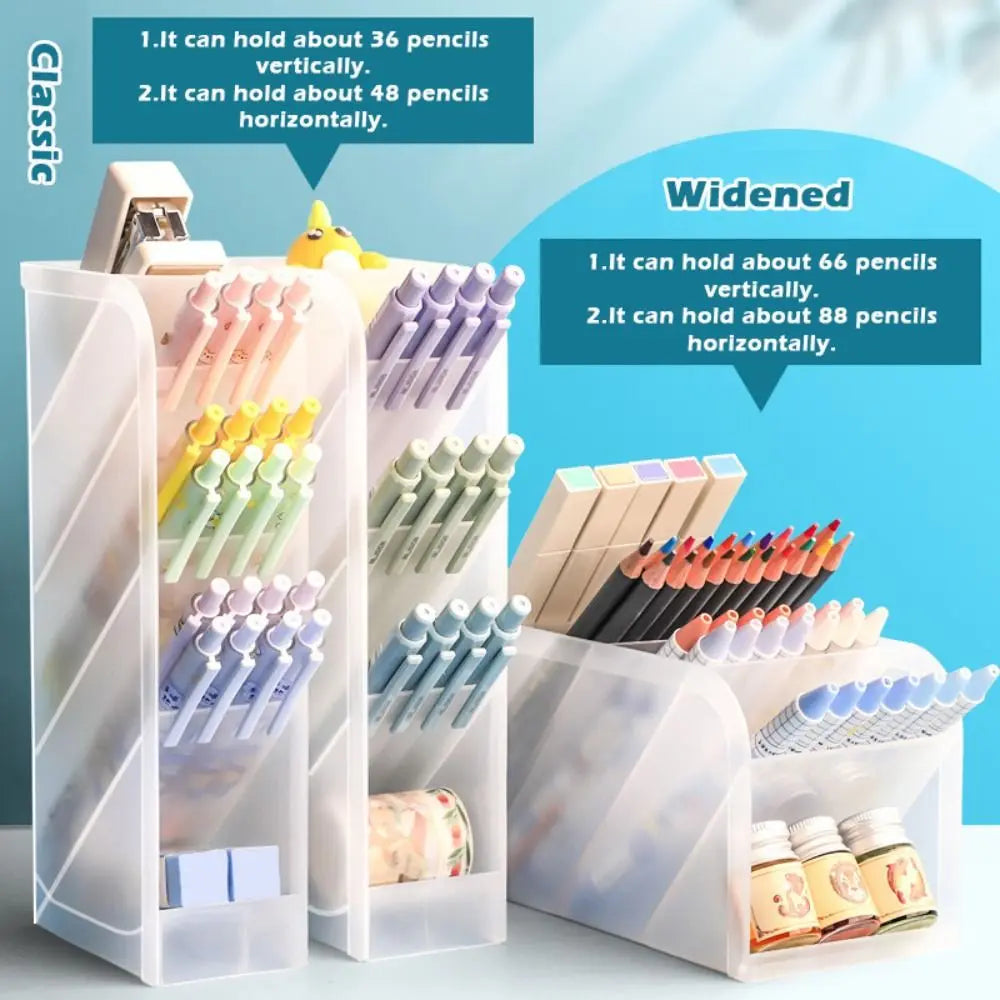 Large Capacity Diagonal Pen Holder | Desktop Organizer