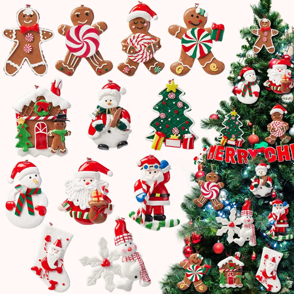 Soft Clay Gingerbread Christmas Hanging Ornament | Holiday Decor