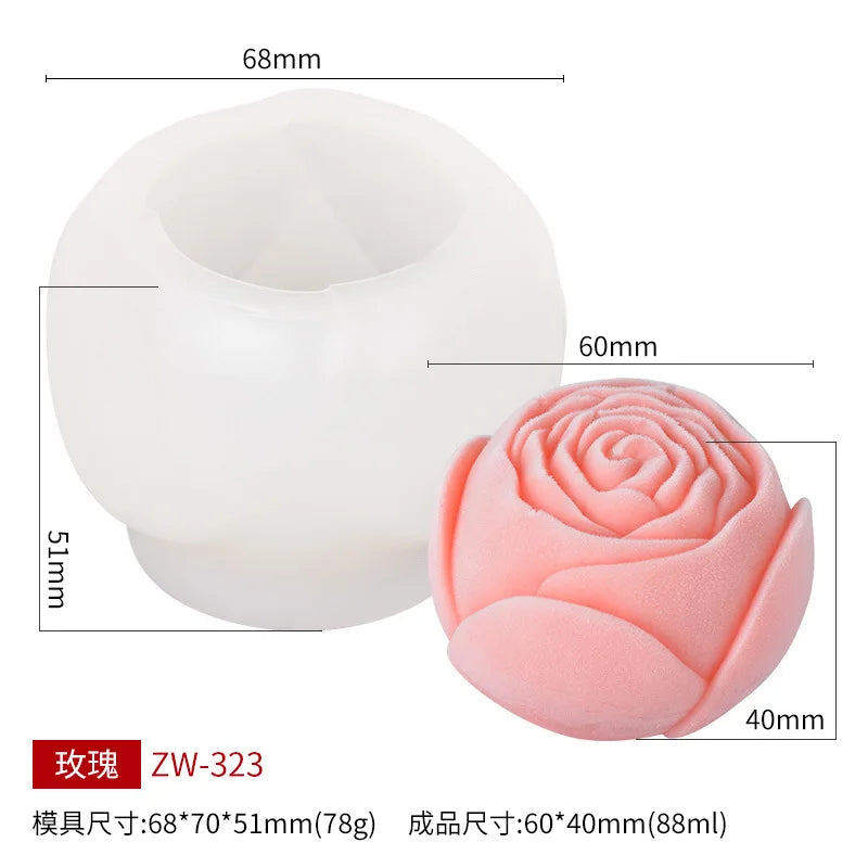 3D Flower Silicone Mold – Candle Soap Resin Cake DIY Crafts