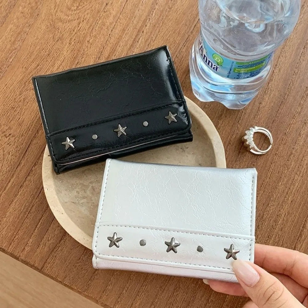 Women's Vintage Trifold PU Leather Wallet – Slim & Compact