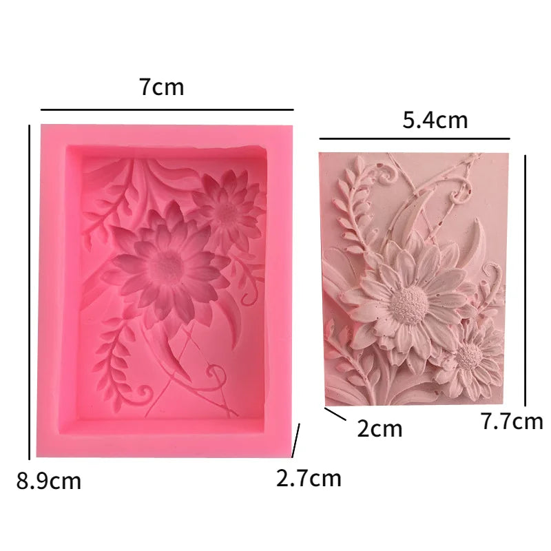 3D Flower Silicone Soap Mold – Rose & Chrysanthemum DIY Kit