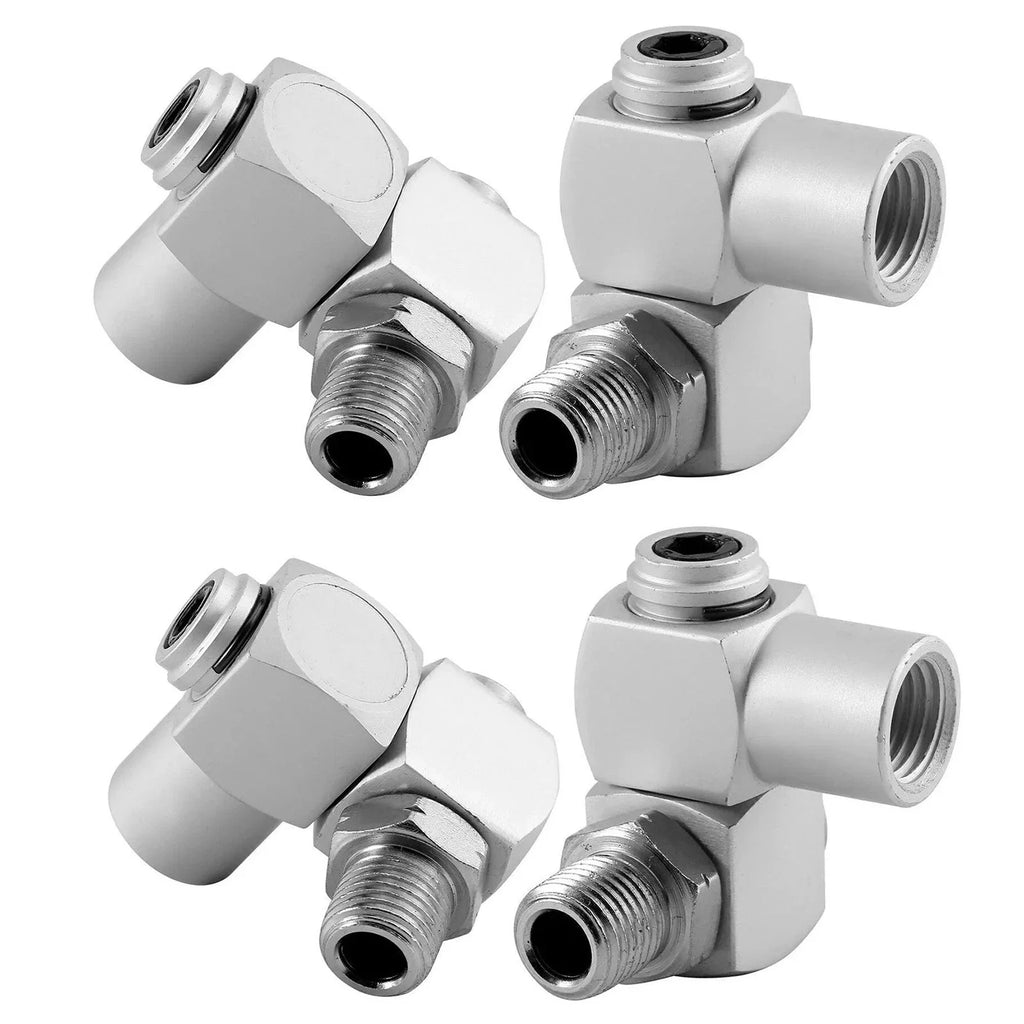 Aluminum Air Hose Adapter 4-Pack | 360° Swivel Pneumatic Fitting