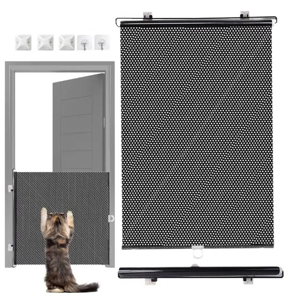 Retractable Folding Pet Safety Gate with Universal Hooks