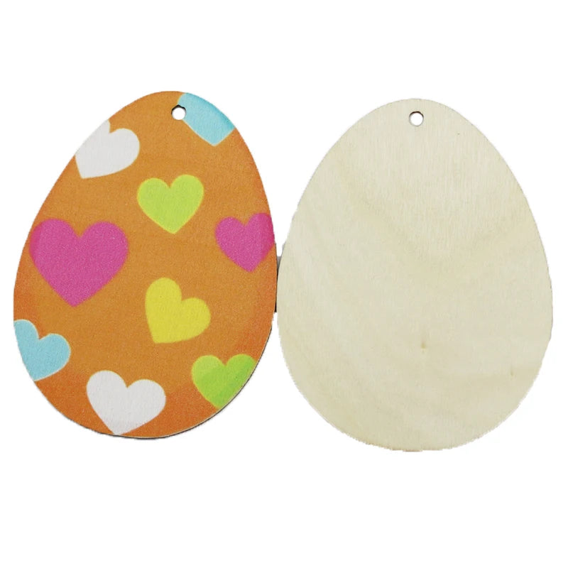 12-Pack Wooden Easter Egg Decorations – 80x60mm DIY Craft