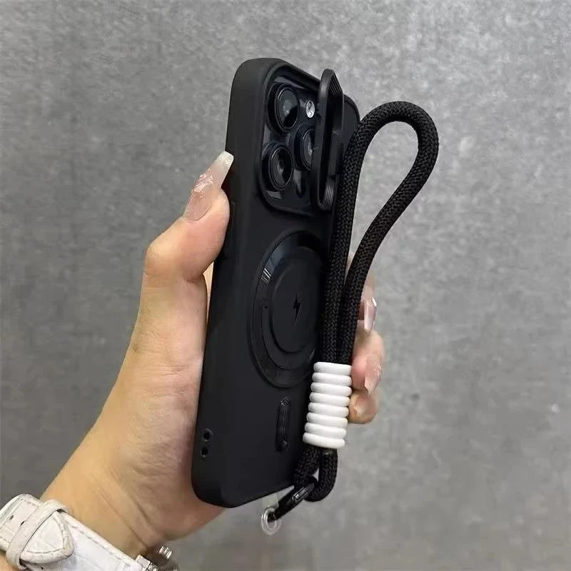 MagSafe iPhone Case – Fold Lens Stand & Wrist Strap | AKABEILA