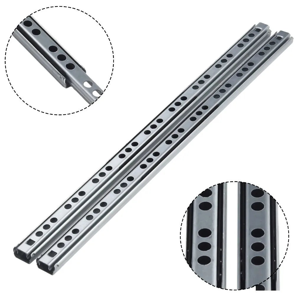 2-Pack Full Extension Ball Bearing Drawer Slides 8"–17" | 100LB