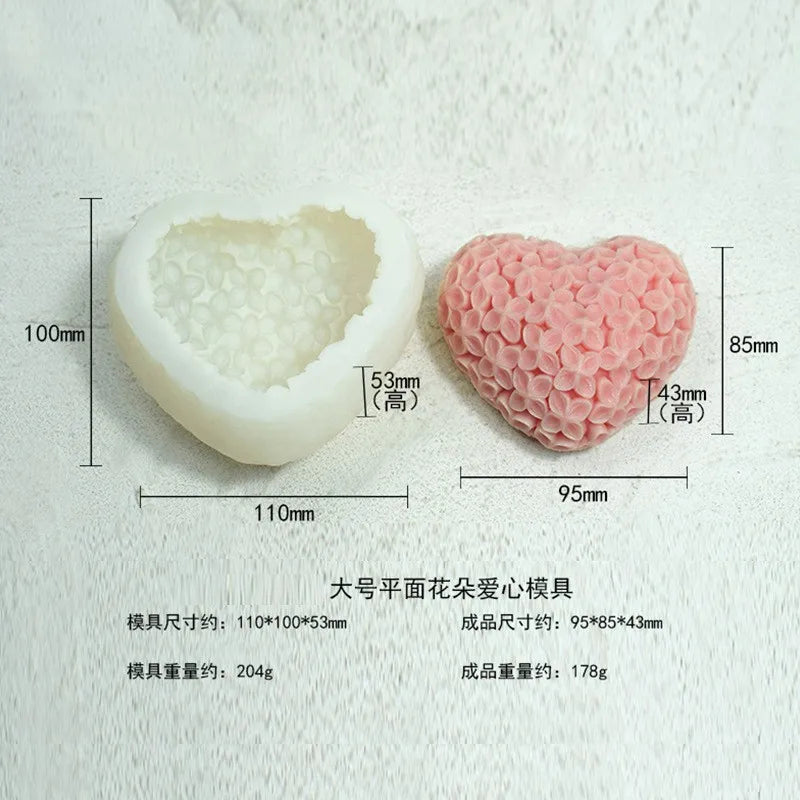 3D Love Flowers Silicone Mold – Candle Soap Resin Craft