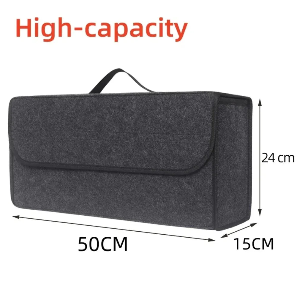 Large Anti-Slip Car Trunk Organizer with Compartments
