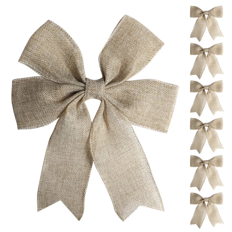 Christmas Faux Linen Bow – Wreath, Tree & Gift Décor