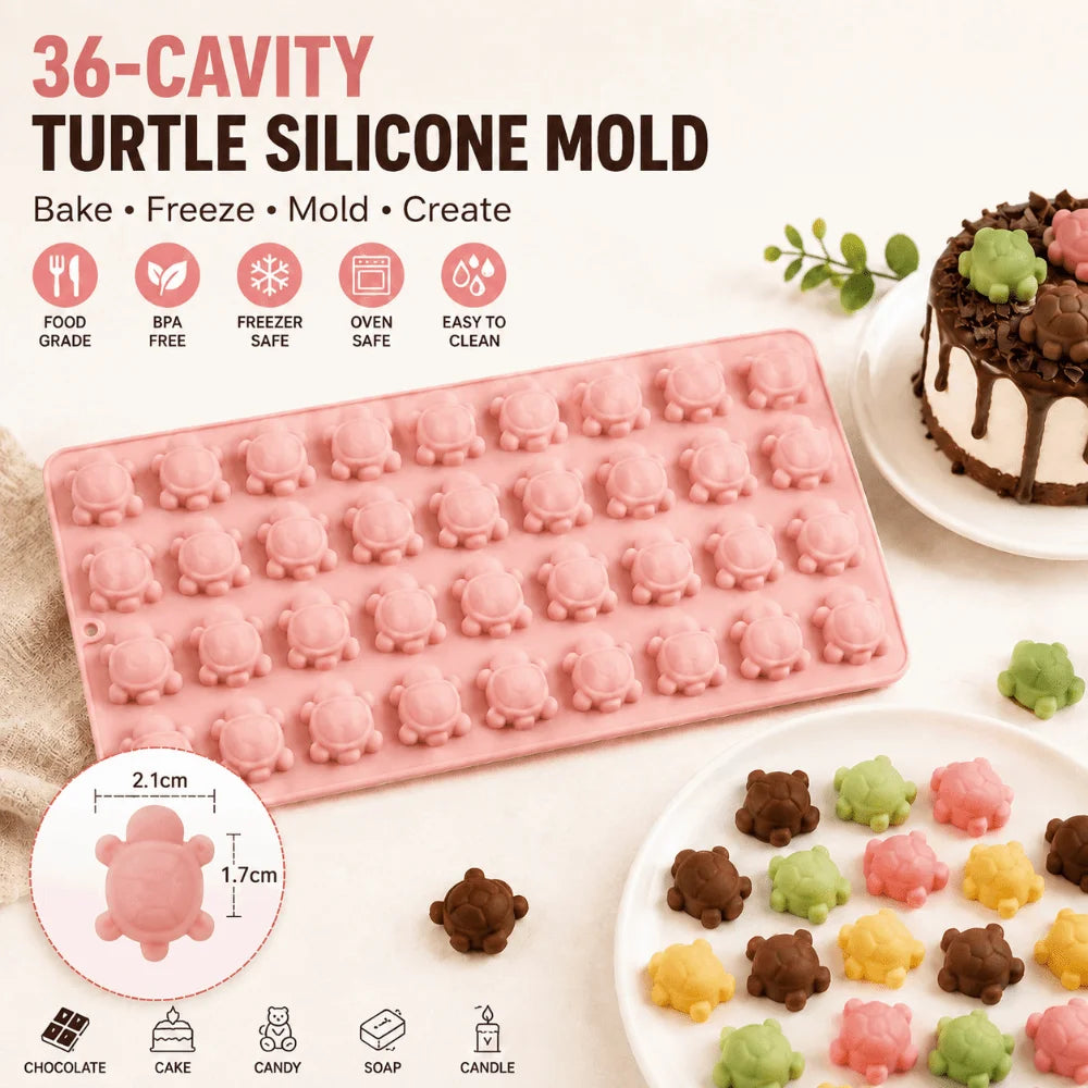 Mini Turtle Silicone Mold – Chocolate, Candy & Jelly Baking