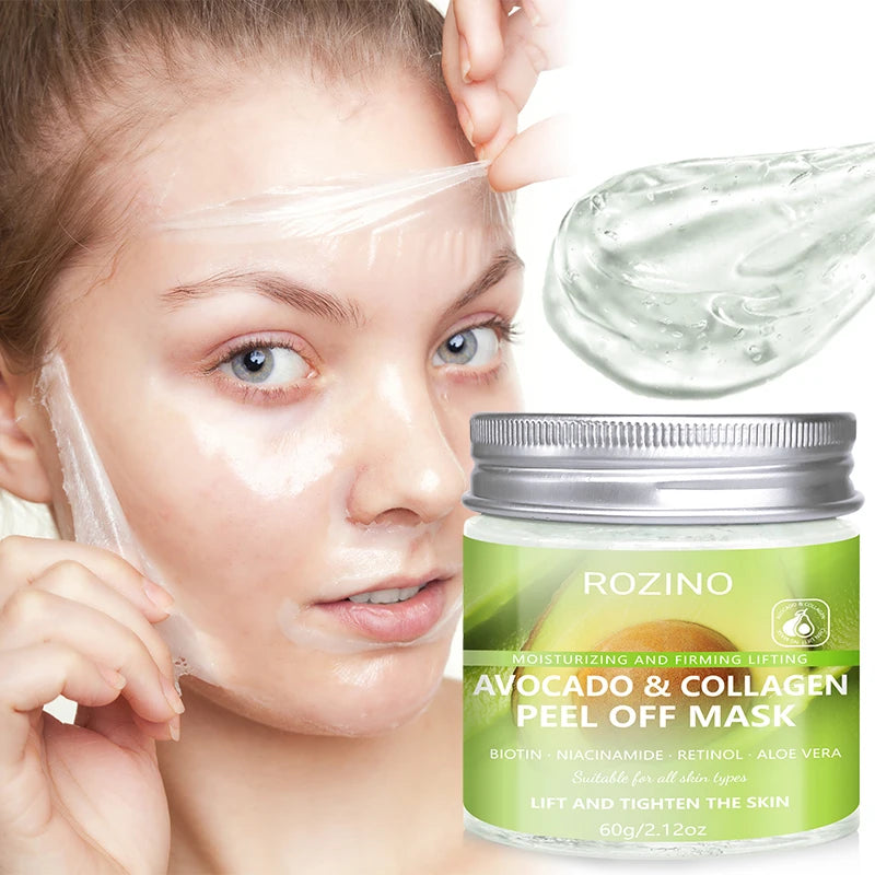 ROZINO Avocado Collagen Peel-Off Face Mask 60g | Deep Cleanse