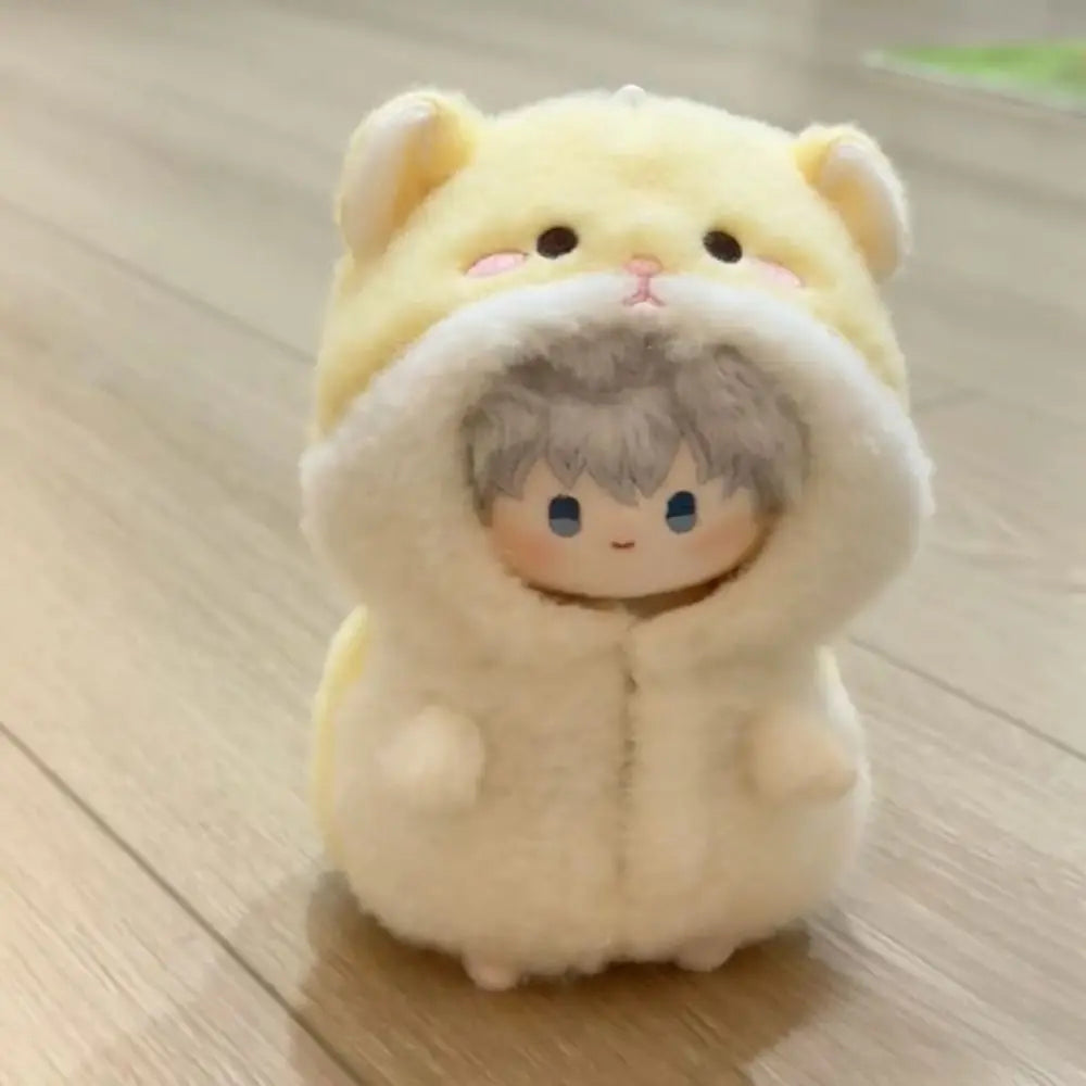 Cartoon Hamster Plush Jumpsuit for 10cm Miniature Dolls