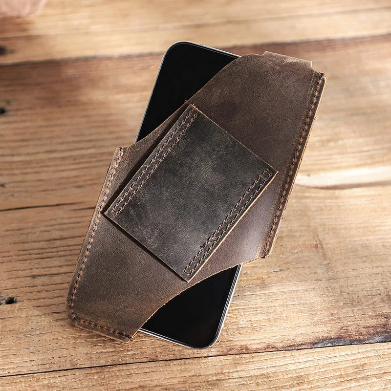PU Leather Phone Belt Holster | Magnetic Clip Waist Bag 6.1"