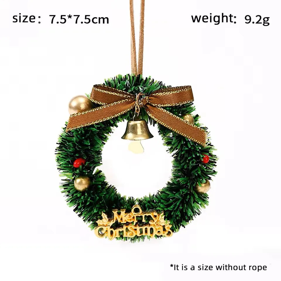 Mini Christmas Wreath Ornament with Bells – 5 Styles