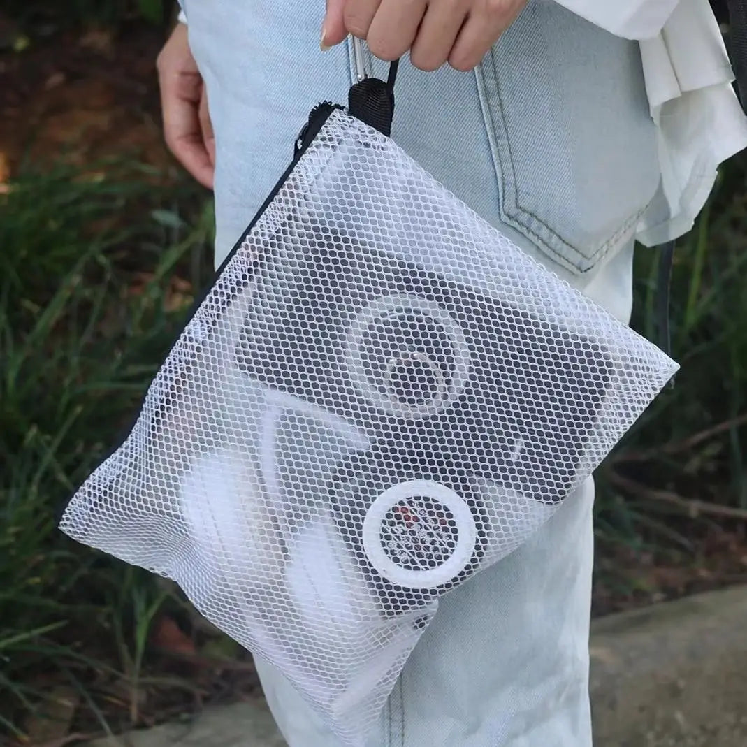 Transparent Mesh Storage Bag with Carabiner | XS–L Sizes