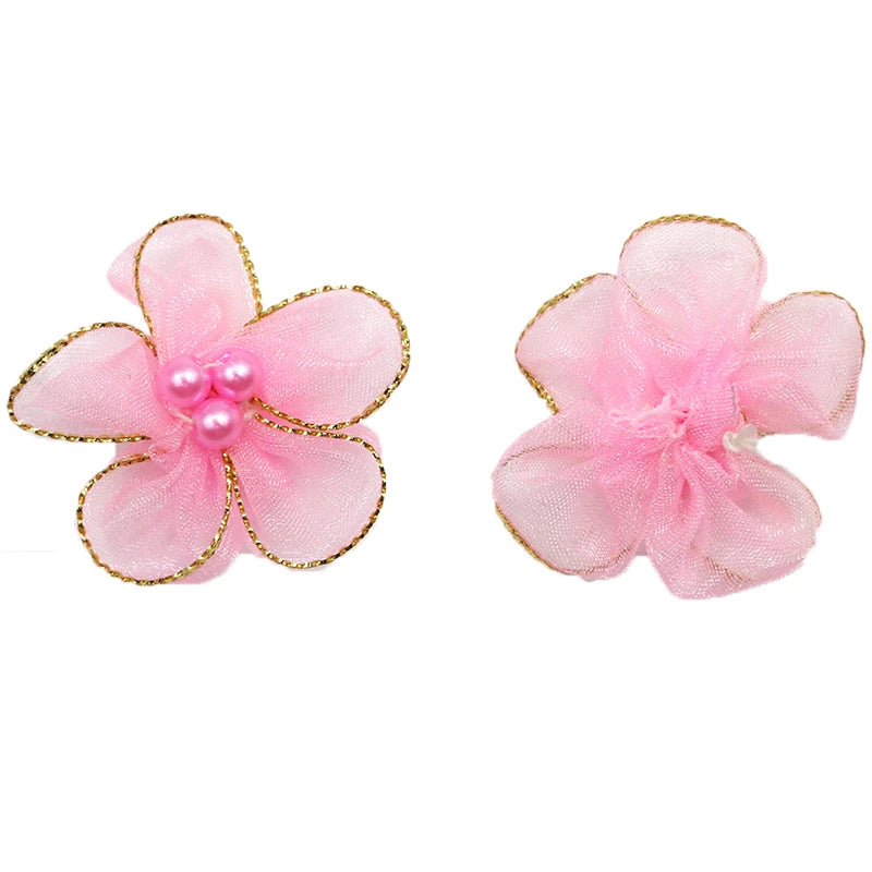 30-Pack 35mm Handmade Satin Ribbon Flowers – Hair & Craft DIY