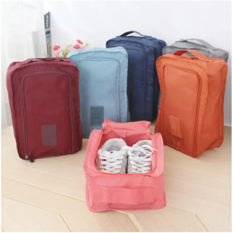 Portable Waterproof Travel Shoe Bag – Nylon Mesh Organizer