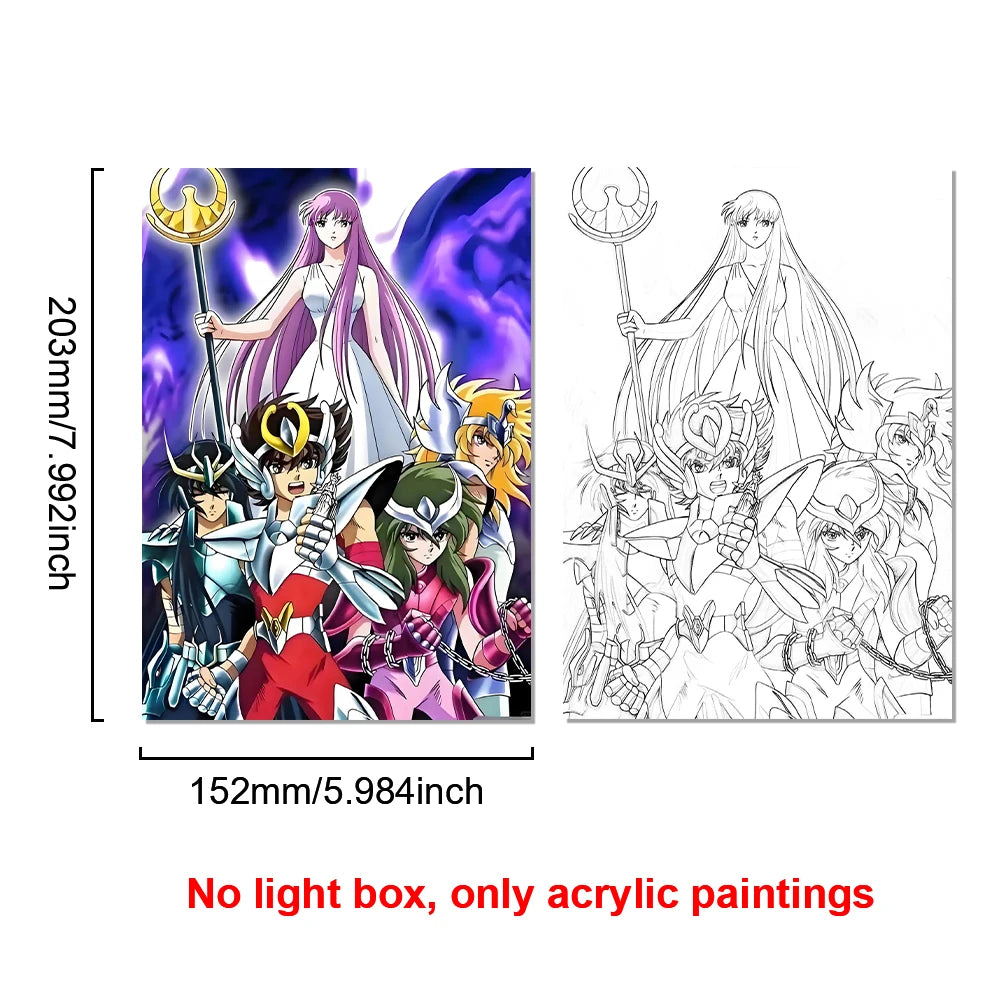 Saint Seiya Anime LED Light Painting | Bedroom Decor Gift
