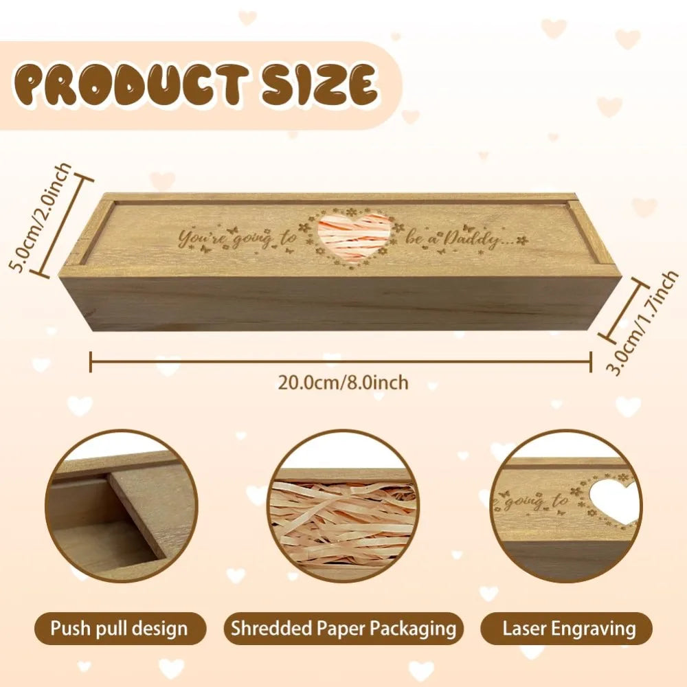 Wooden Pregnancy Test Keepsake Box | Announcement Gift