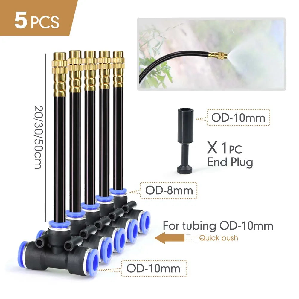 Flexible Brass Misting Nozzle Kit 20/30/50cm – DIY Cooling Spray
