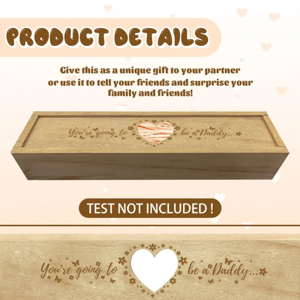 Wooden Pregnancy Test Keepsake Box | Announcement Gift