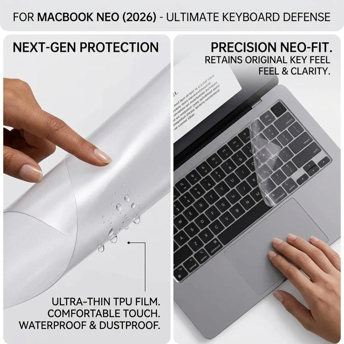 TPU Keyboard Cover for MacBook Neo 13" 2026 – Clear Protector