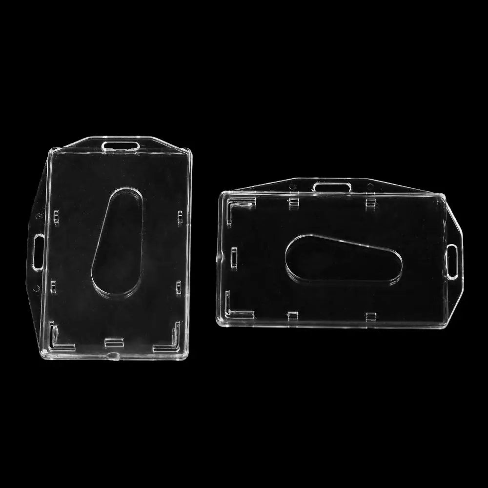 Double-Sided Clear Hard Plastic ID Card Badge Holder