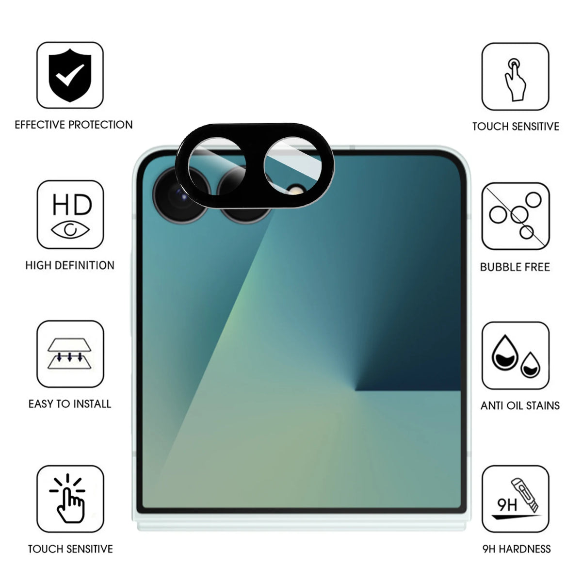 Tempered Glass Camera Lens Protector – Samsung Galaxy Z Flip 8