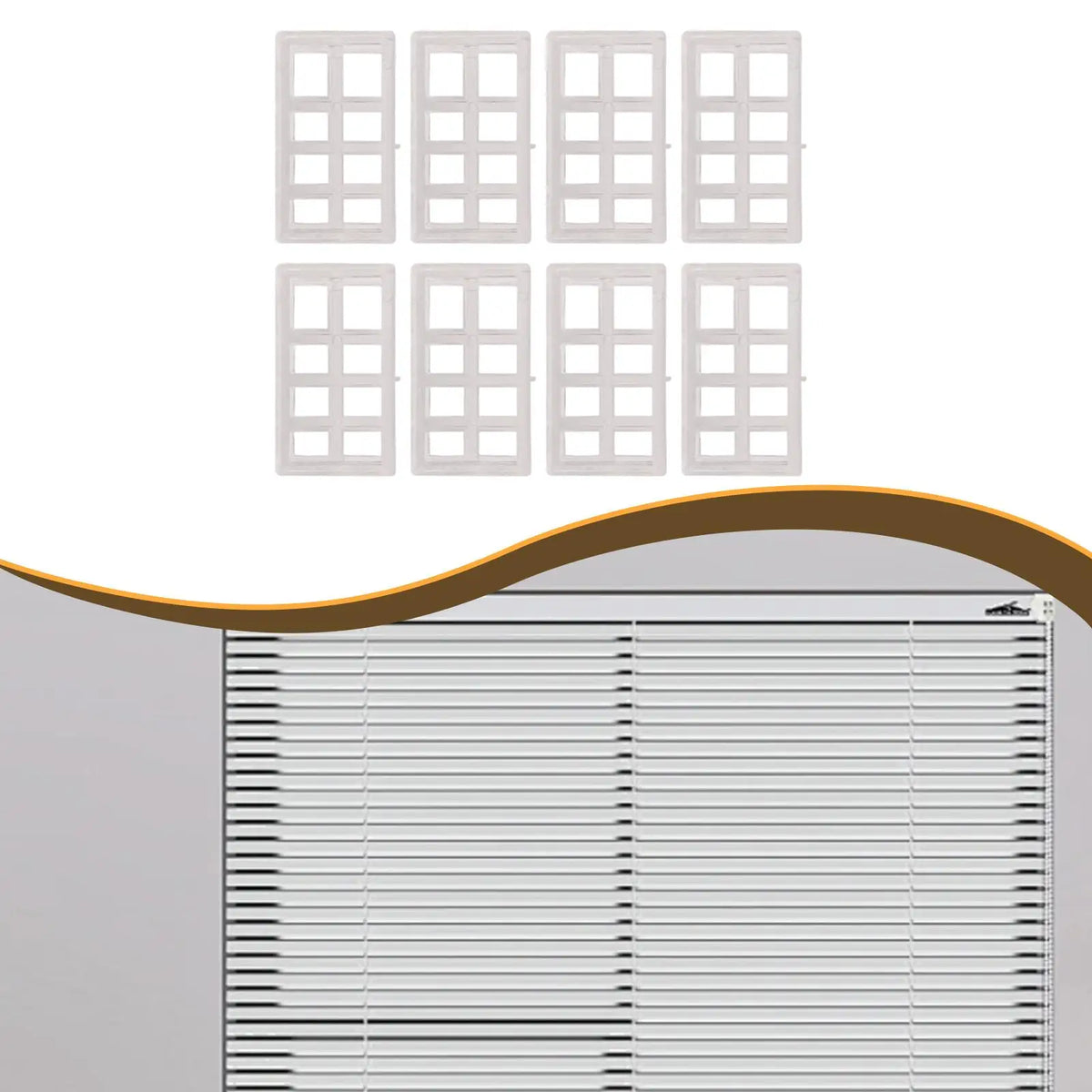Clear Acrylic Window Blind Bracket Spacers – 8-Pack