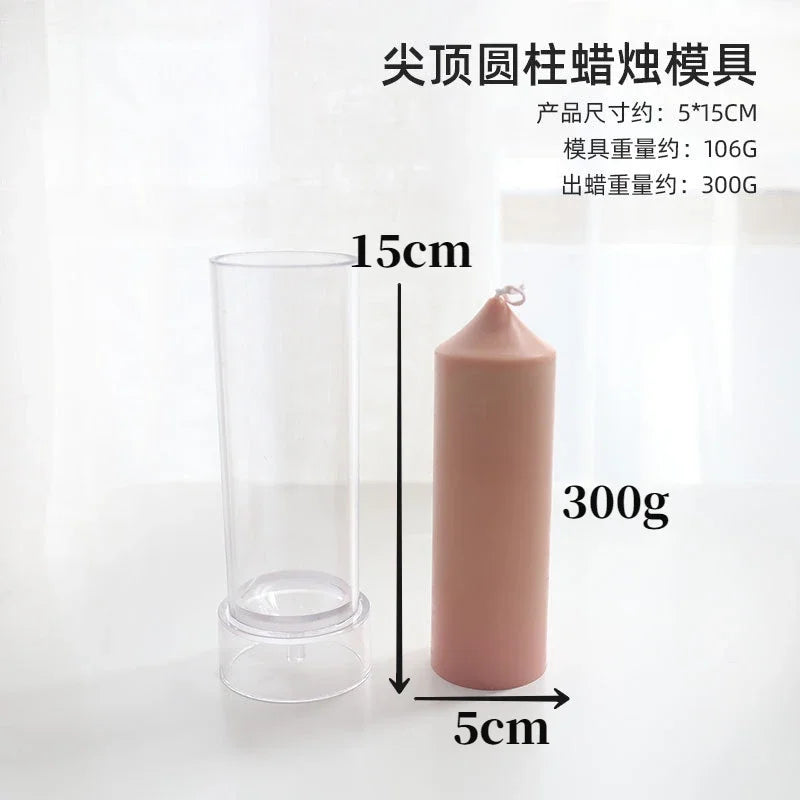Pointed Cylindrical Acrylic Candle Mold | DIY Candle Making Tool