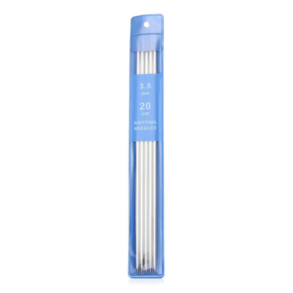5-Piece Stainless Steel Straight Knitting Needles – 7 Sizes
