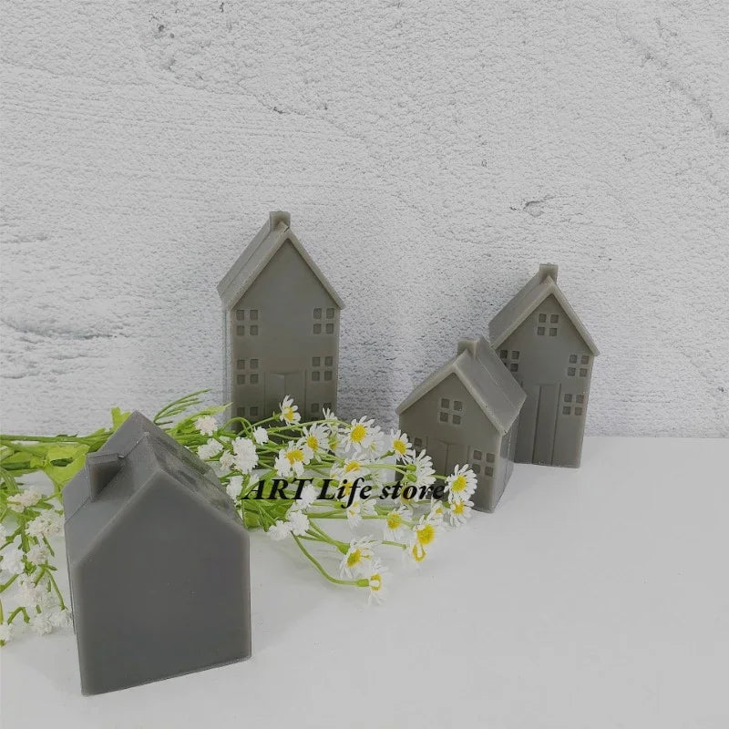 House-Shaped Acrylic Candle Mold Set – DIY Villa Candle Making